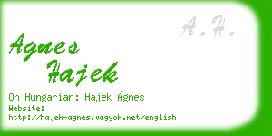 agnes hajek business card